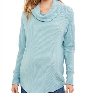 Jessica Simpson maternity waffle cowl neck top